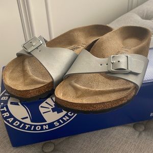 100% Authentic Birkenstock Madrid Silver size 38